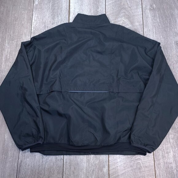Fabletics Mens Windbreaker Jacket XL Black Interval Vented Lightweight Full Zip - Picture 2 of 8